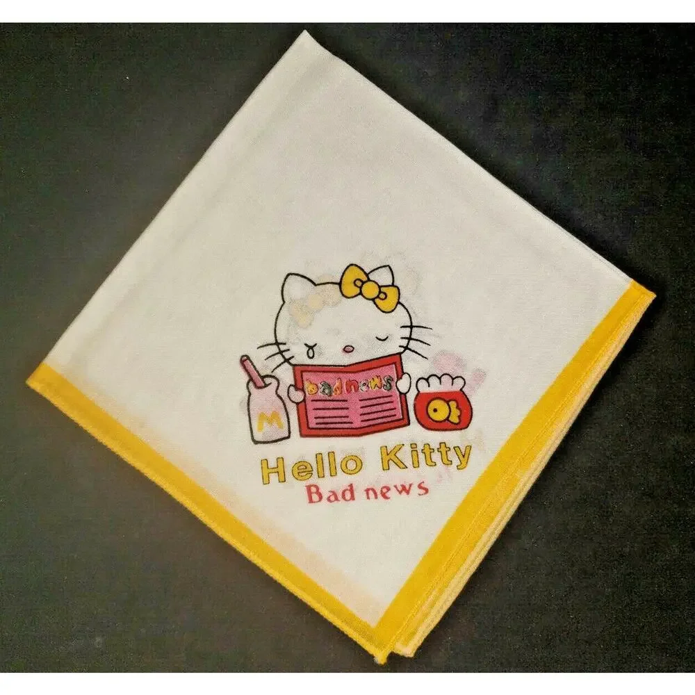 Vintage Hello Kitty Handkerchief New‎ Old Stock Yellow